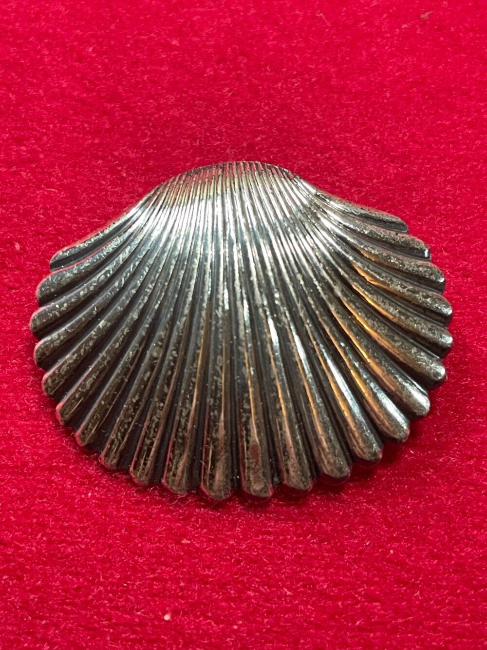 Vintage BEAU STERLING Scallop Shell Brooch